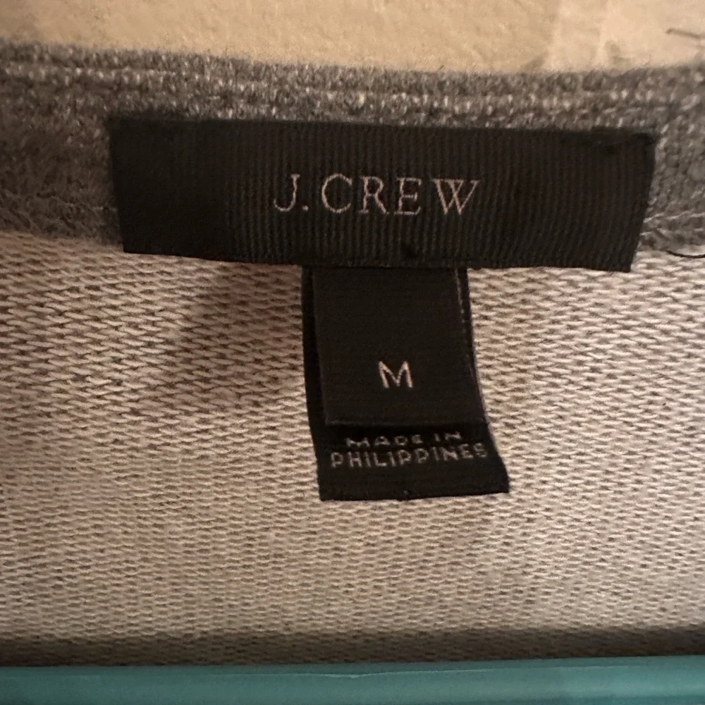 EUC J. Crew Heather Gray Top with Ruffle Detail